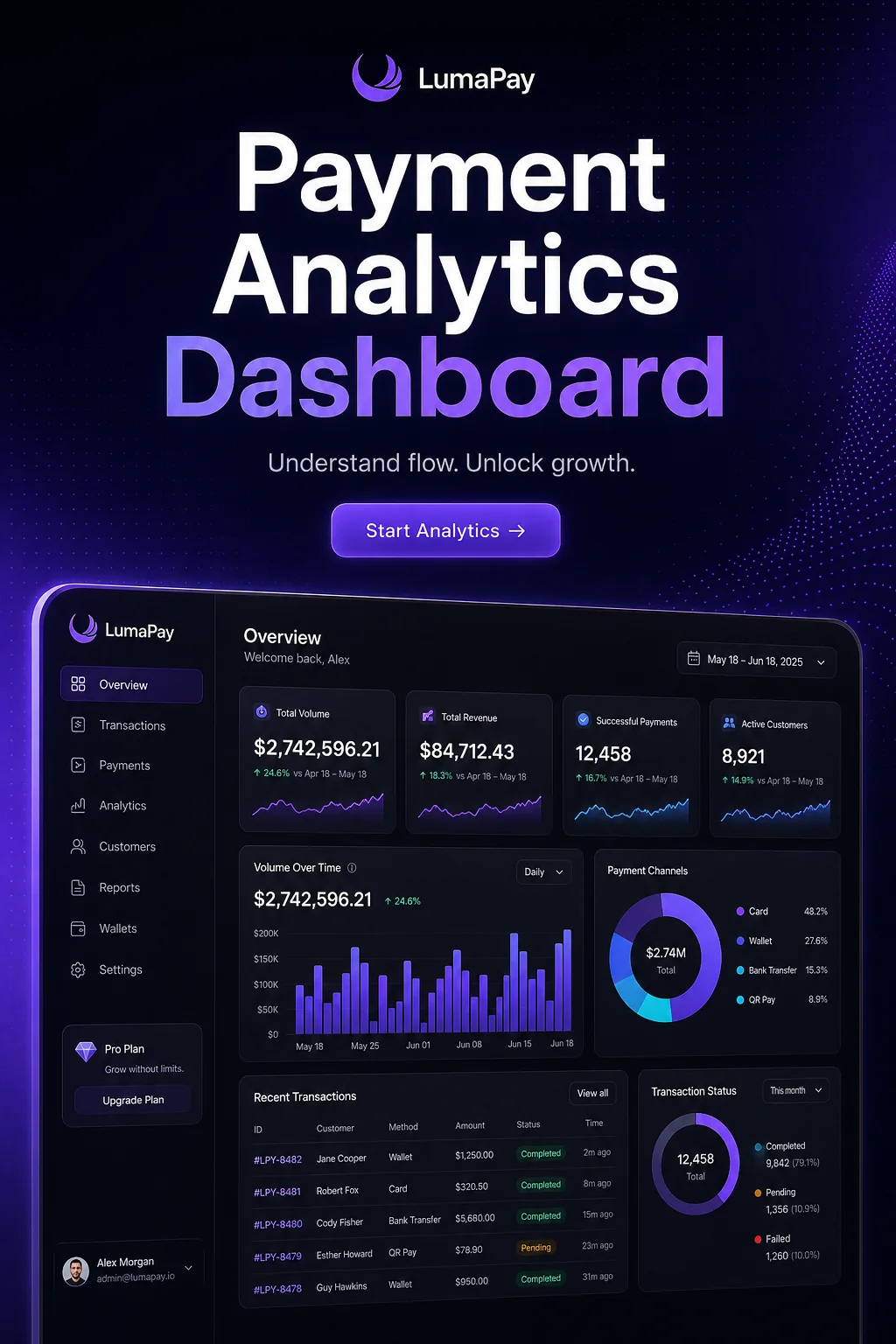 LumaPay 支付数据分析面板
